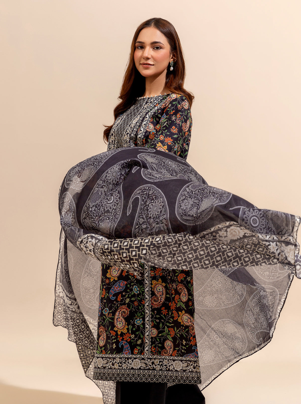 2 Piece Printed Lawn Suit-Royal Symmetry (Unstitched)