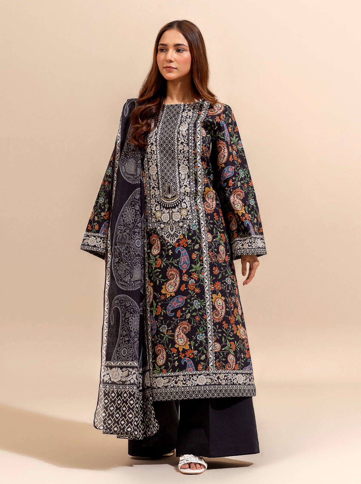 2 Piece Printed Lawn Suit-Royal Symmetry (Unstitched)