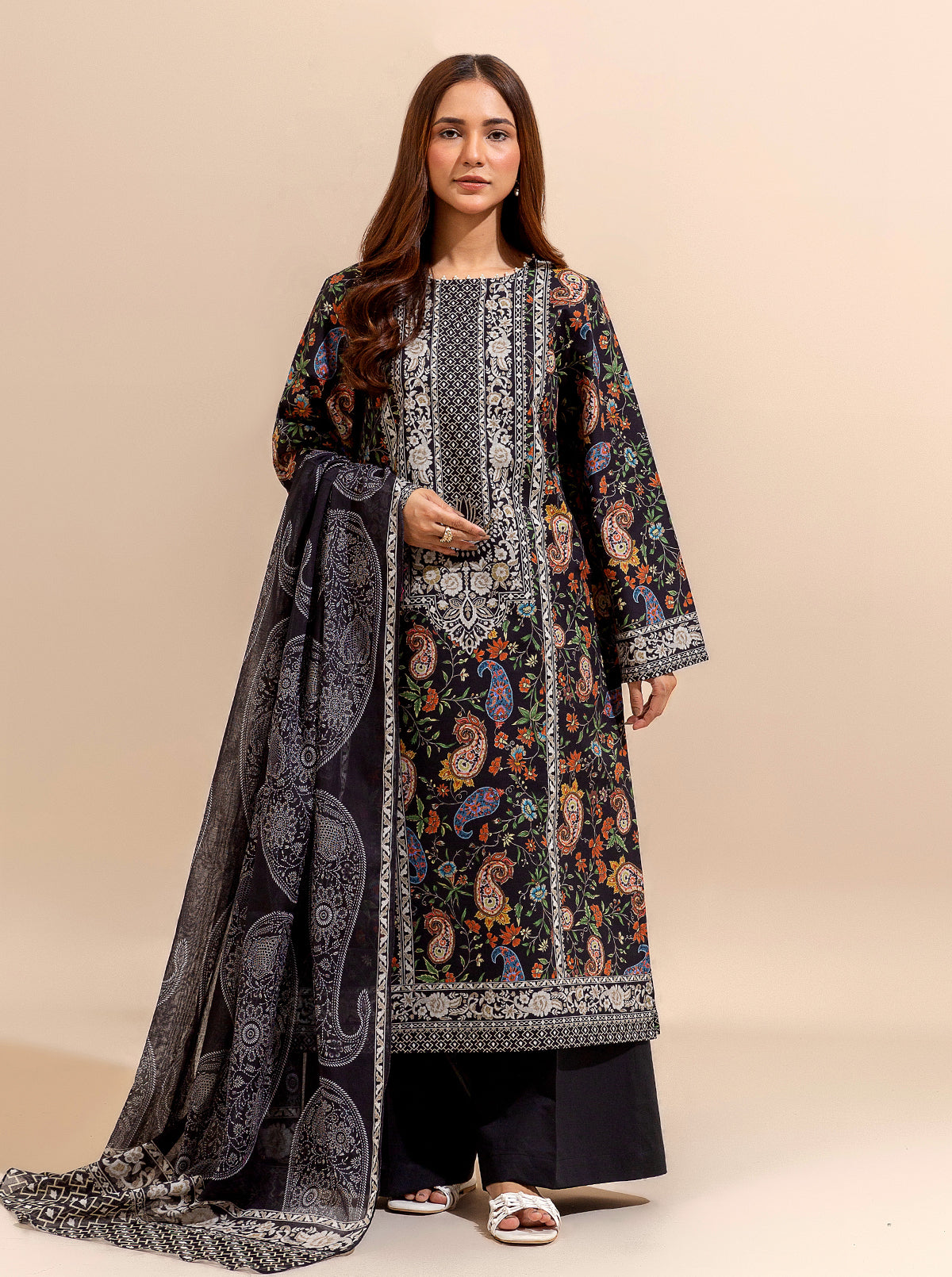 2 Piece Printed Lawn Suit-Royal Symmetry (Unstitched)