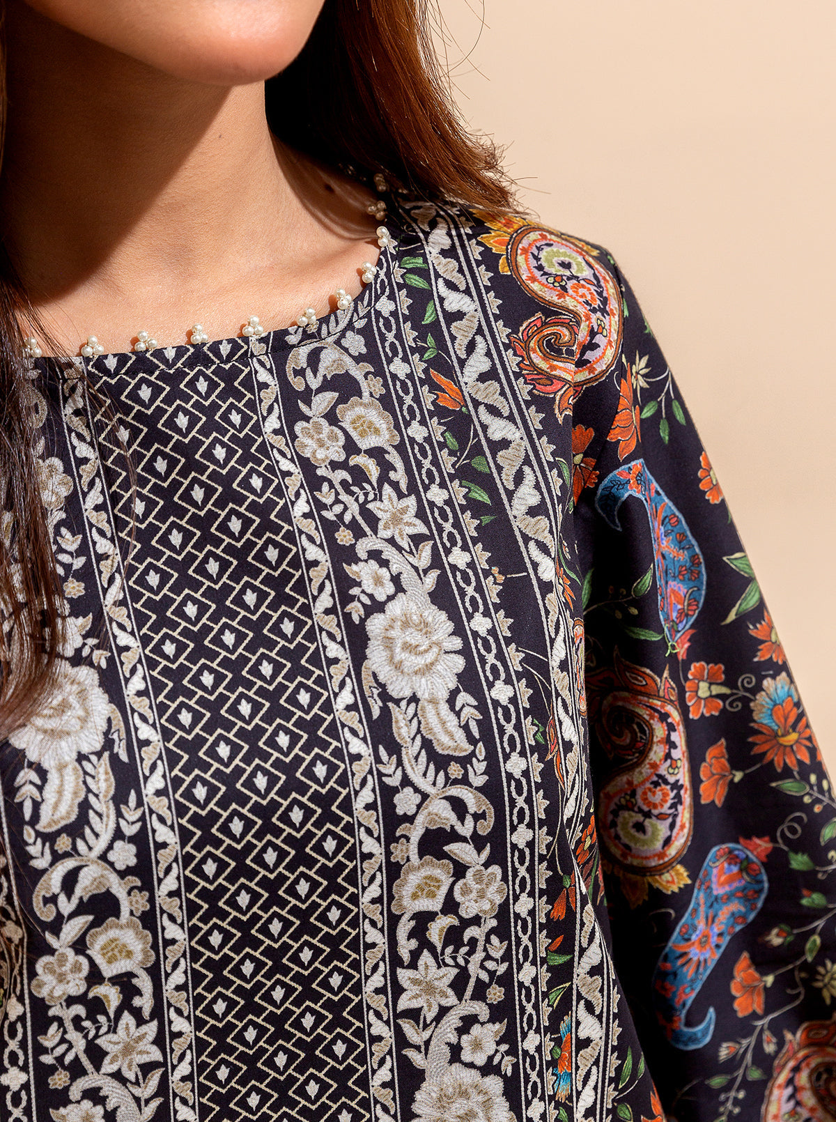 2 Piece Printed Lawn Suit-Royal Symmetry (Unstitched)