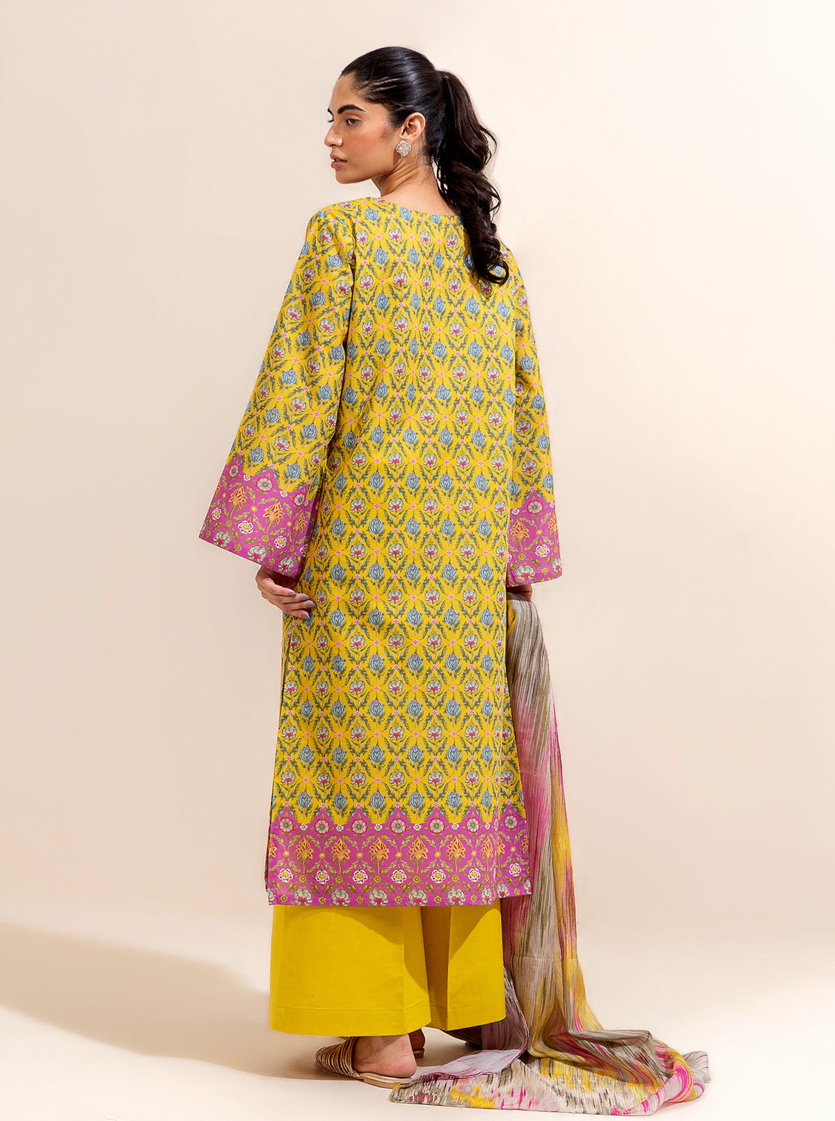 2 Piece Printed Lawn Suit-Candy Sand (Unstitched)