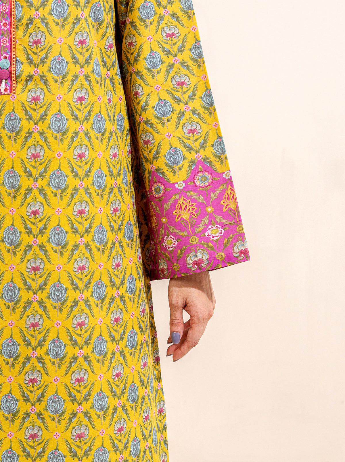 2 Piece Printed Lawn Suit-Candy Sand (Unstitched)