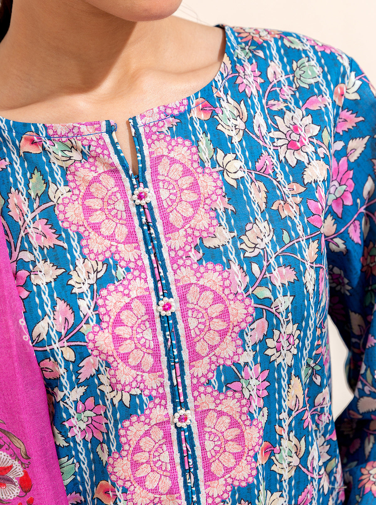 3 Piece Printed Lawn-Floral Balance (Unstitched)