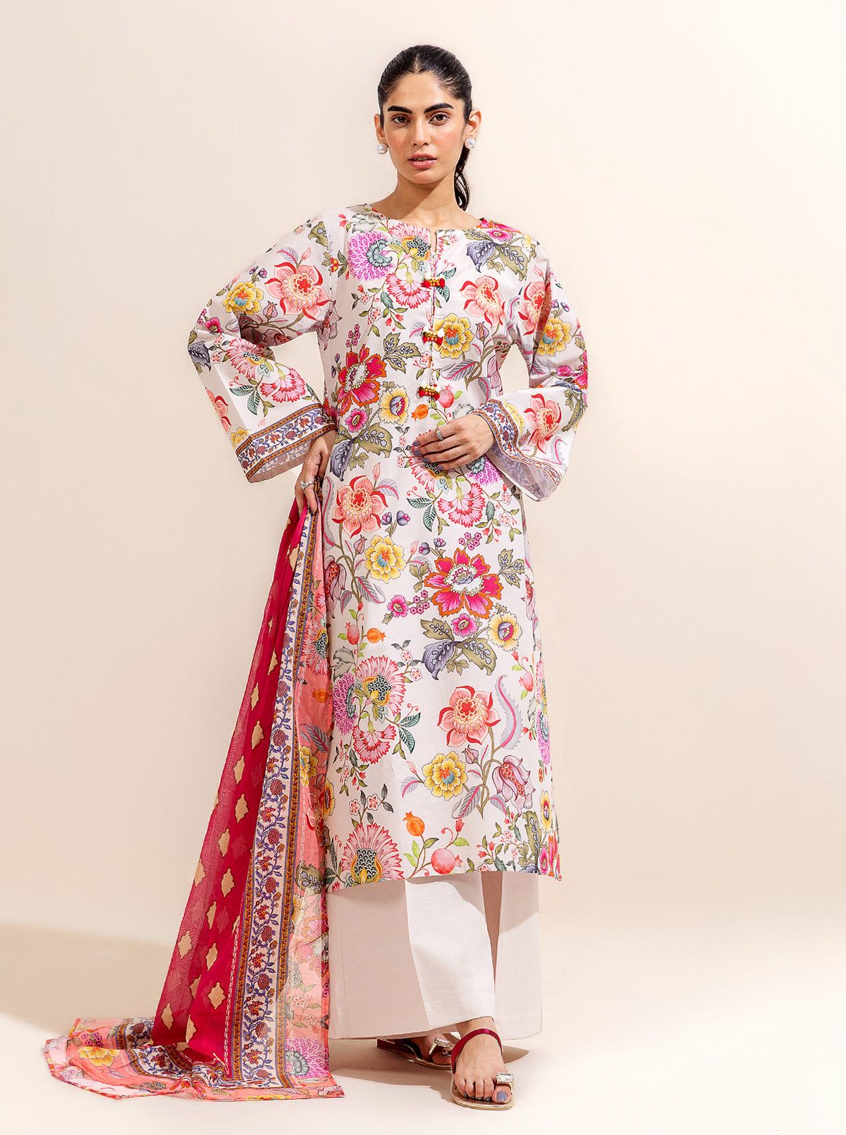 2 Piece Printed Lawn Suit-True Beauty (Unstitched)