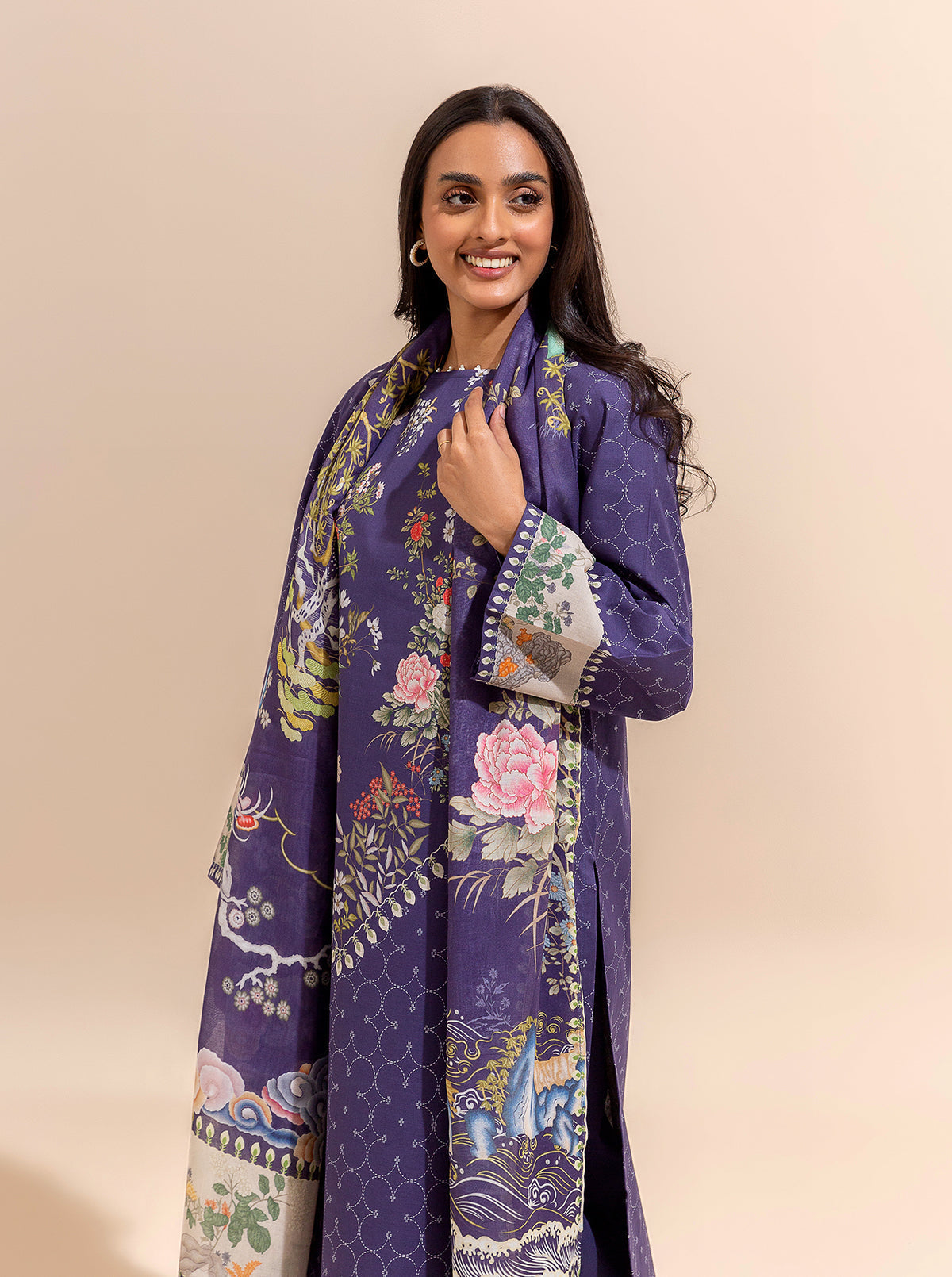 3 Piece Printed Lawn Suit-Cliff Breeze (Unstitched)