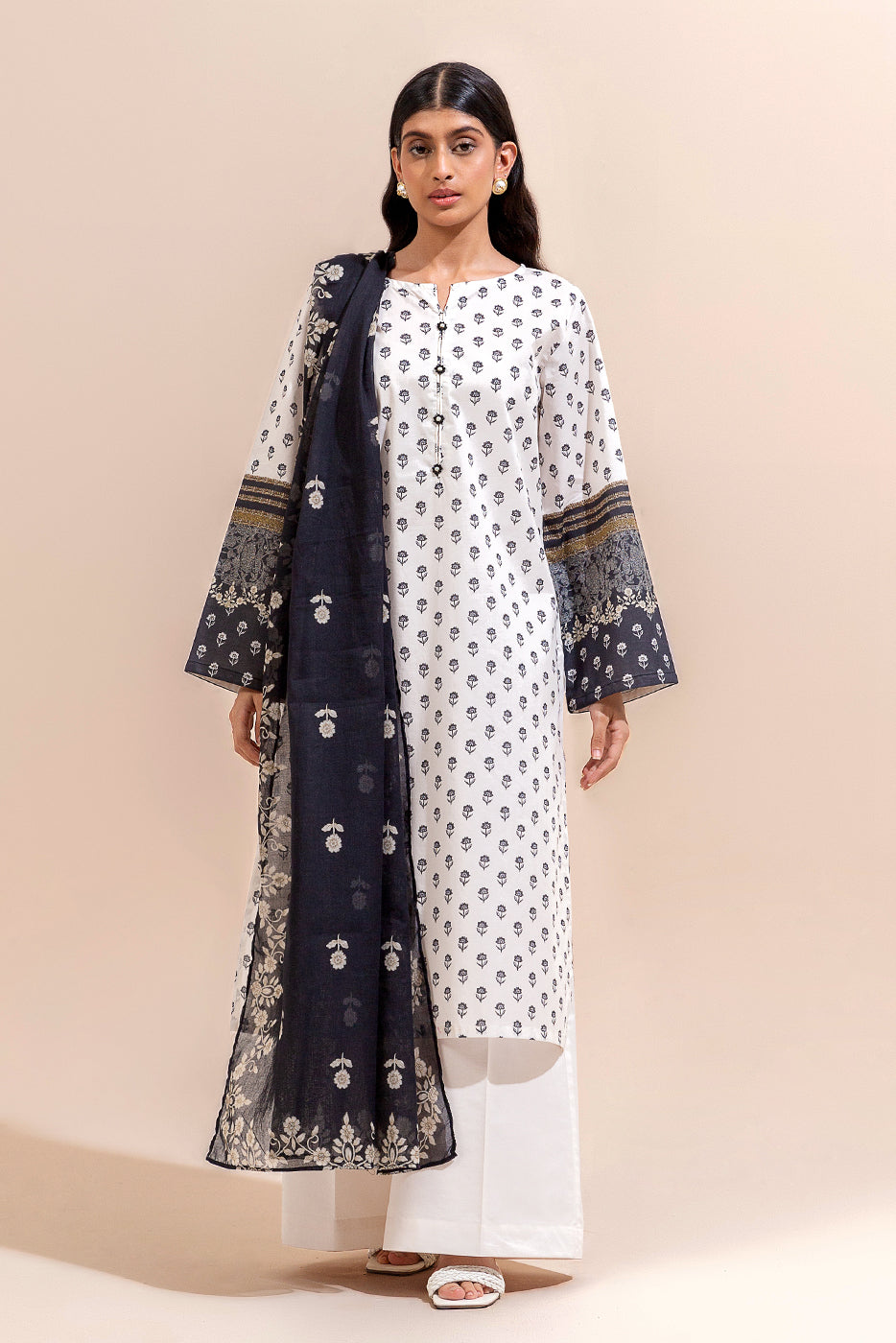 2 Piece Printed Lawn Suit-Dark Odyssey (Unstitched)