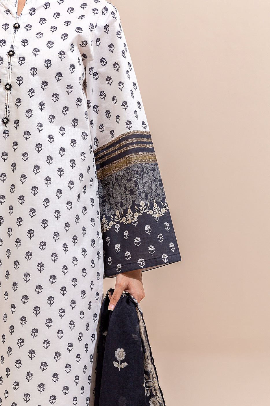 2 Piece Printed Lawn Suit-Dark Odyssey (Unstitched)