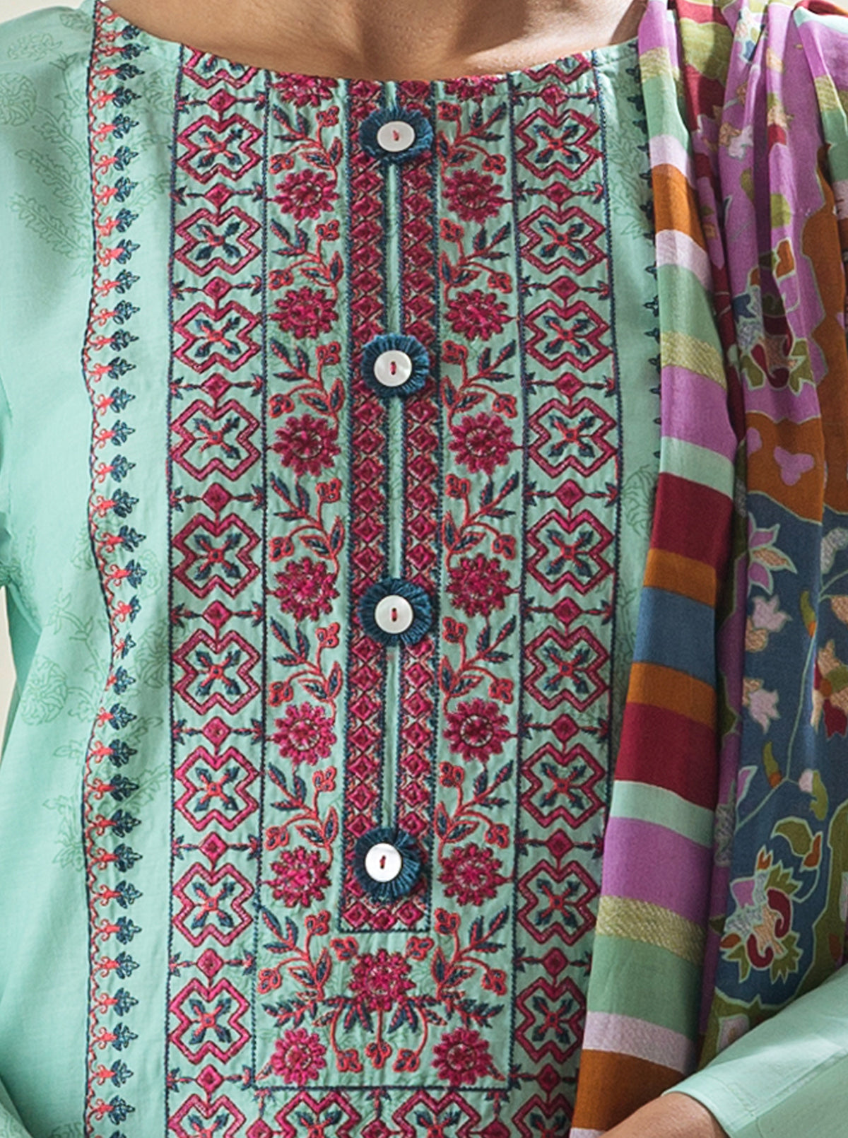 2 Piece - Embroidered Lawn Suit - Spring Breeze