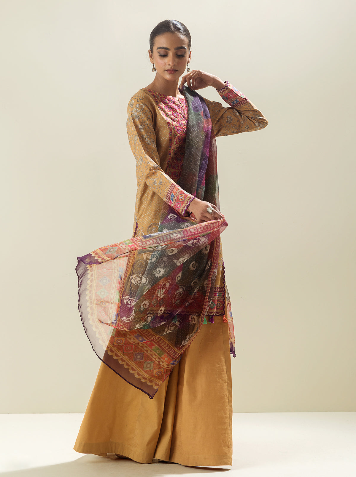3 Piece - Embroidered Lawn Suit - Tribal Dawn
