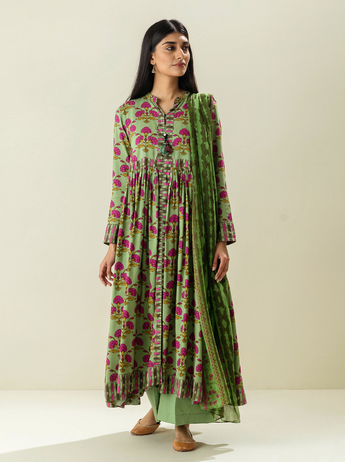 3 Piece - Printed Viscose Suit - Painterly Finnese