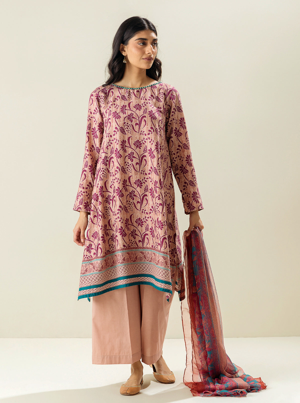 3 Piece - Printed Lawn Suit - Strawberry Passion