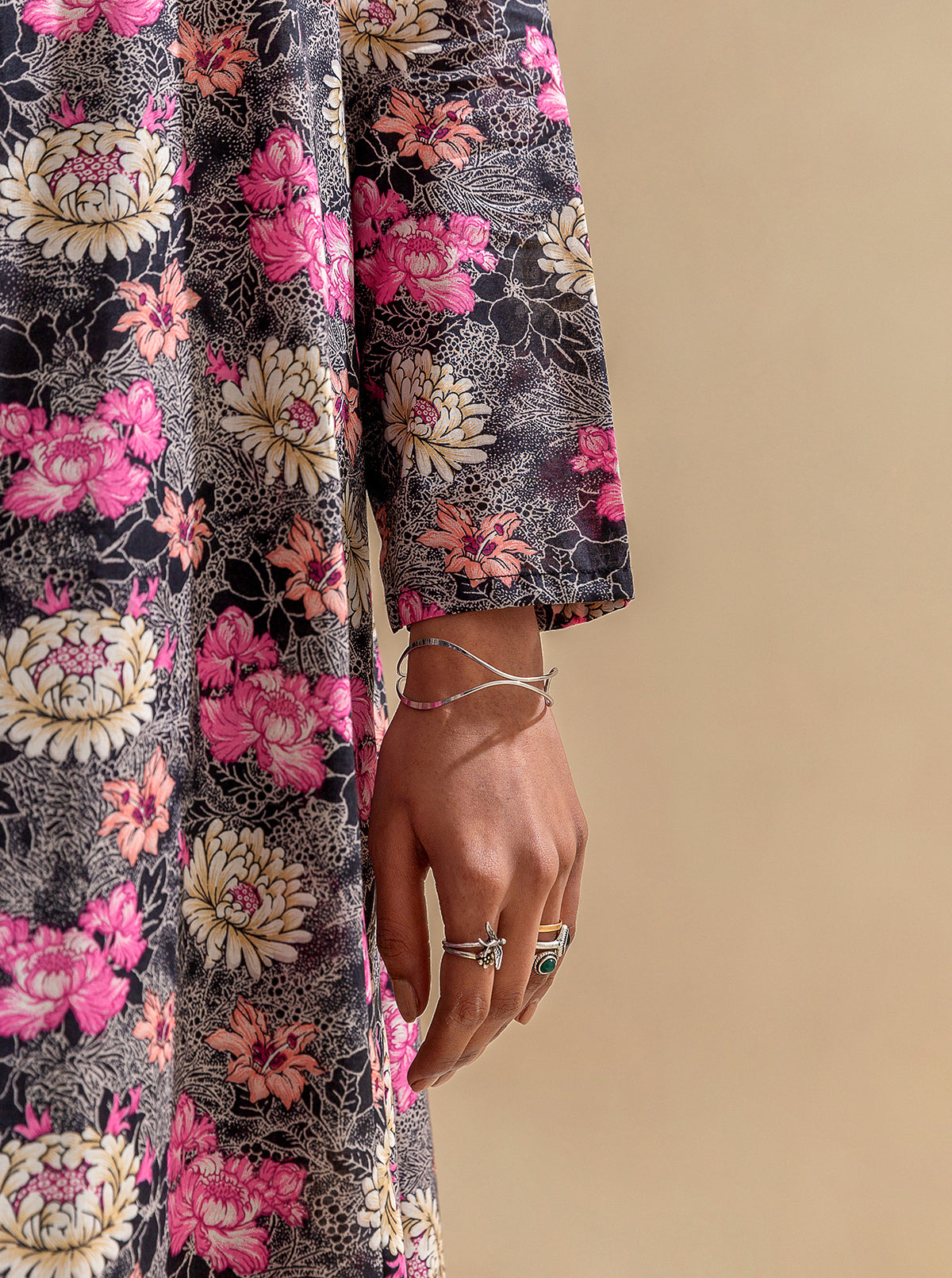 2 Piece Printed Lawn Suit-Ebony Bloom (Unstitched)