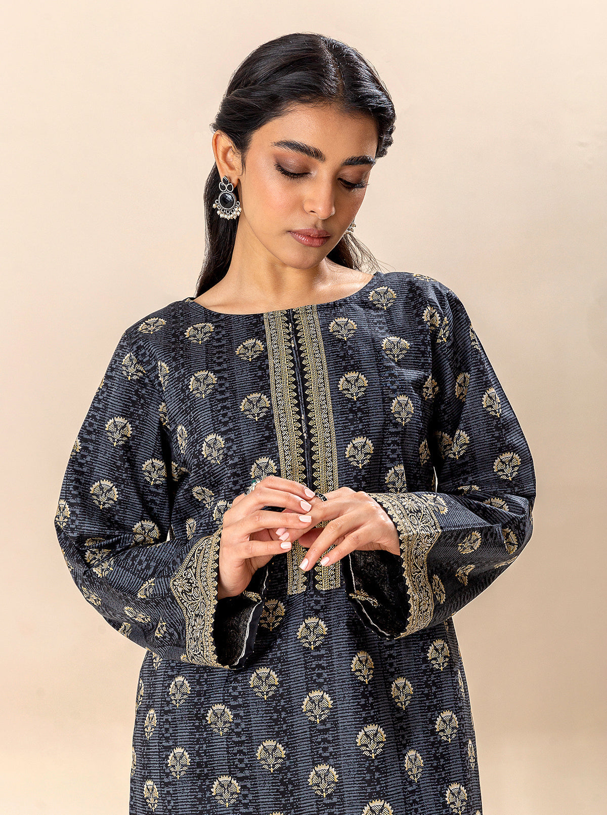 2 Piece Printed Lawn Suit-Coal Secret (Unstitched)