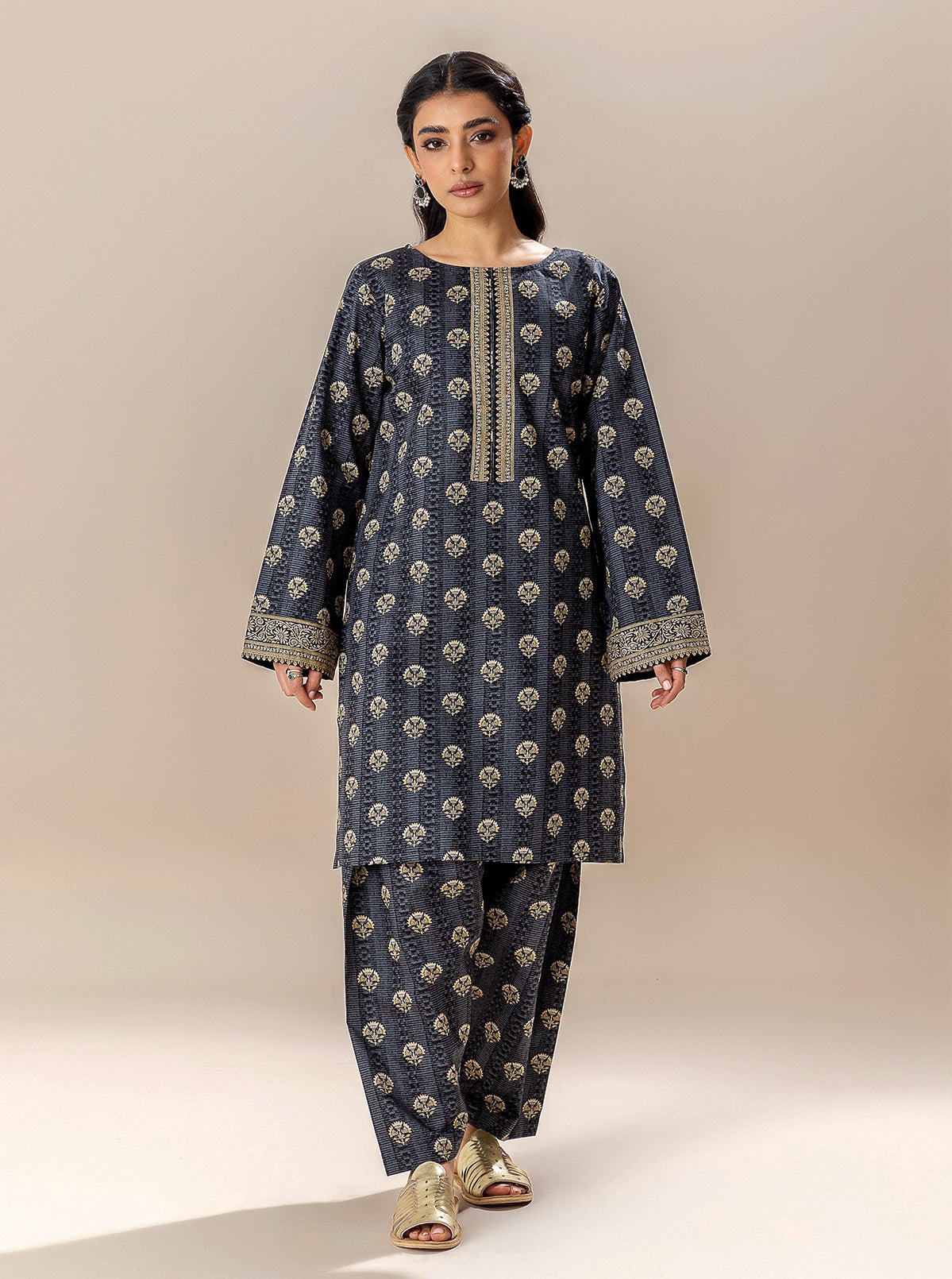 2 Piece Printed Lawn Suit-Coal Secret (Unstitched)