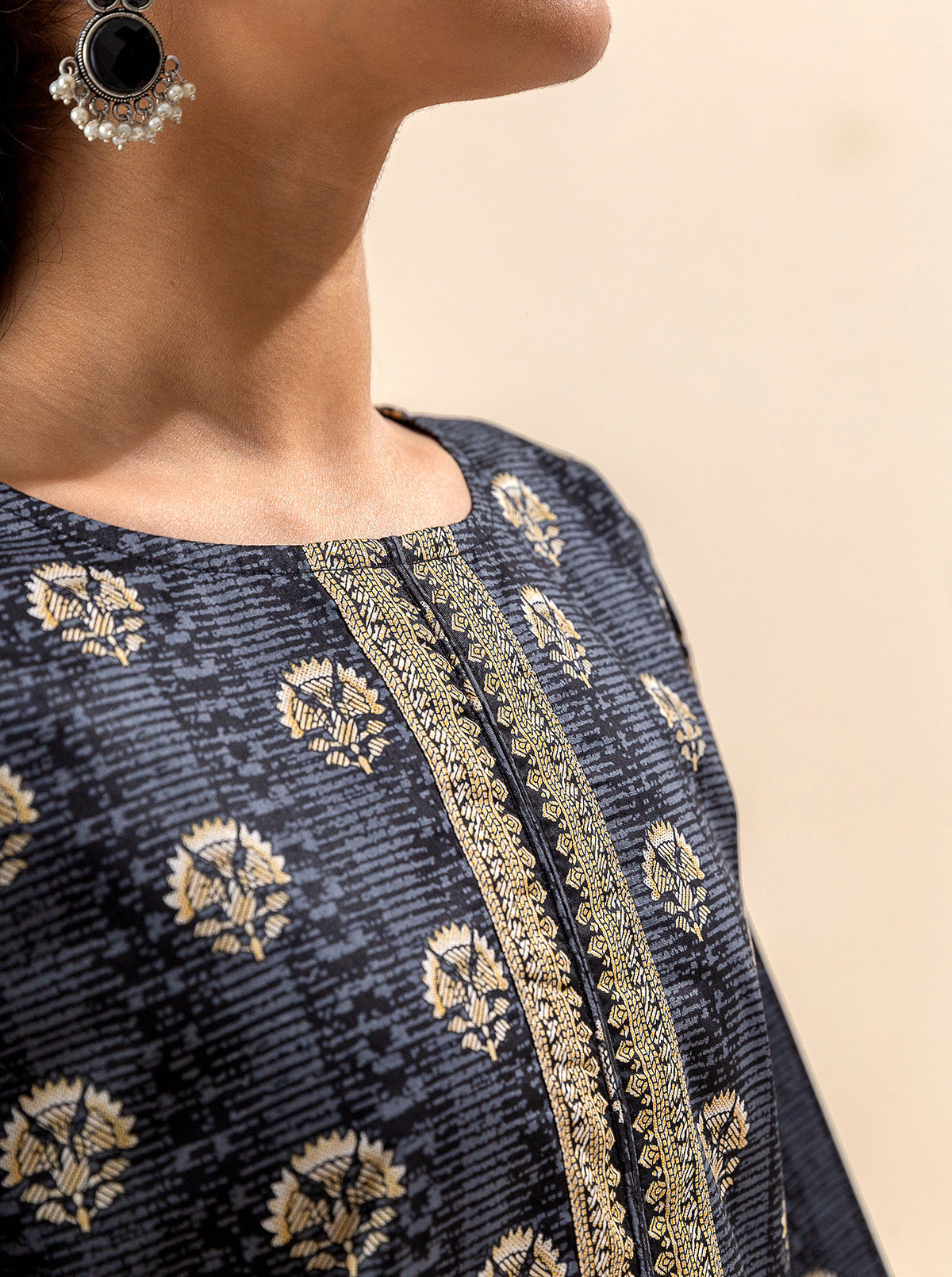 2 Piece Printed Lawn Suit-Coal Secret (Unstitched)