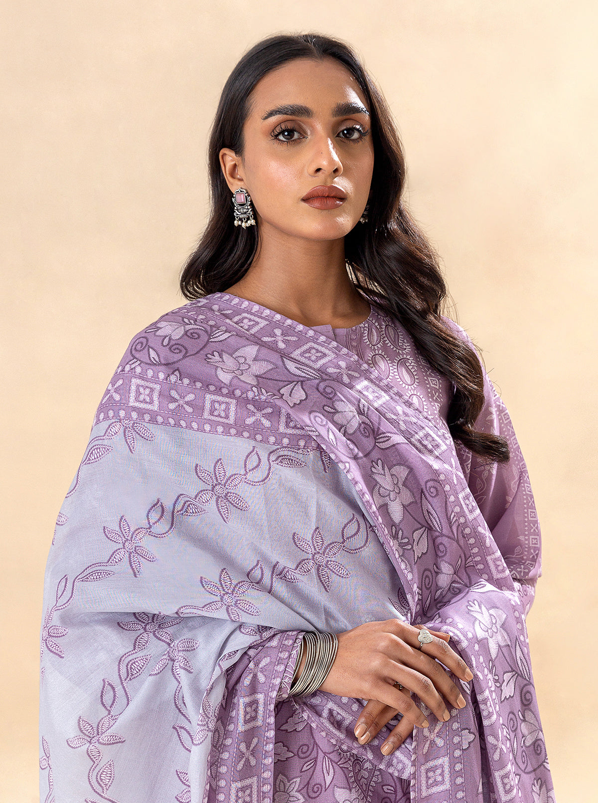 3 Piece Printed Lawn Suit-Evening Rose (Unstitched)