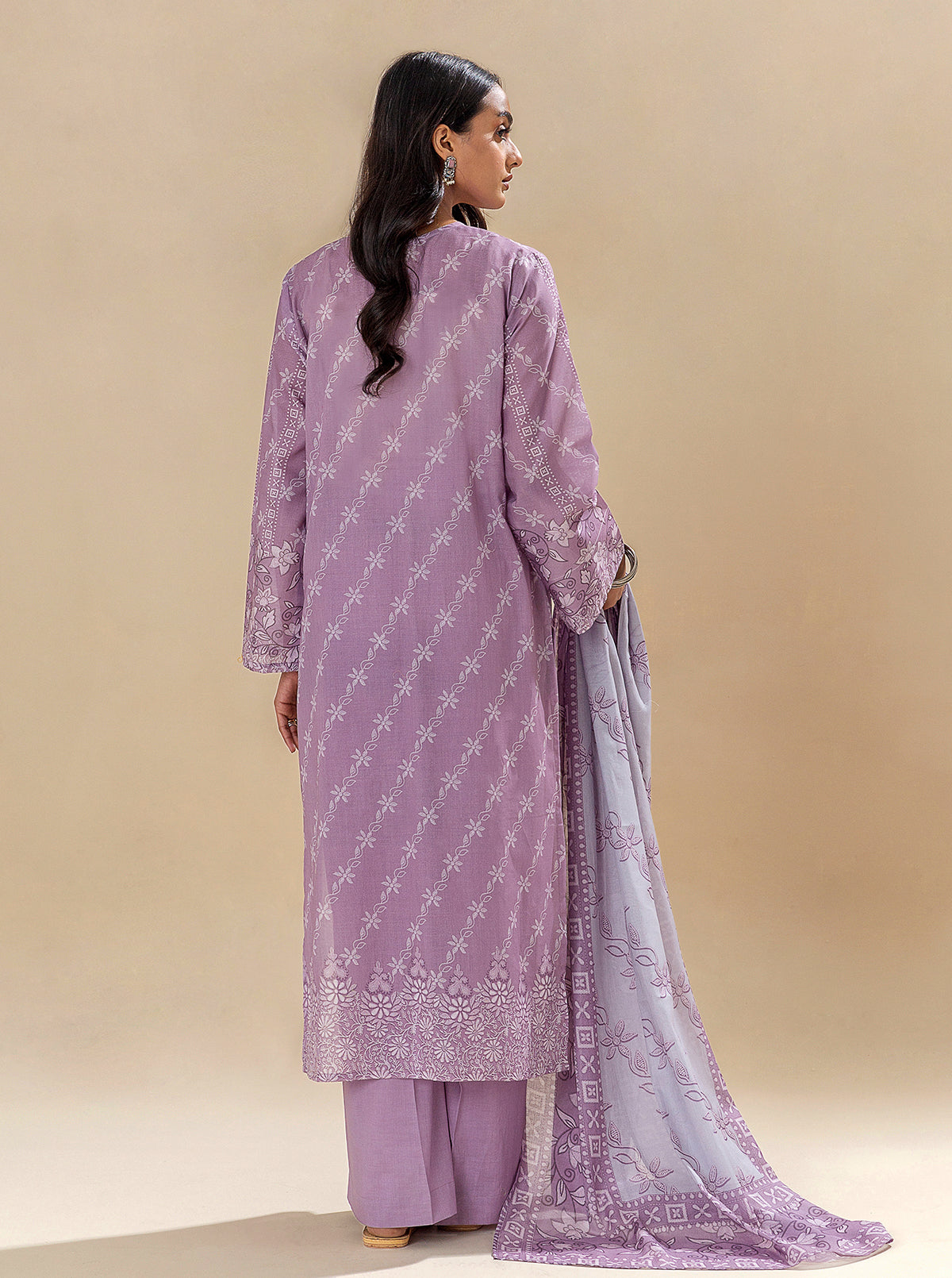 3 Piece Printed Lawn Suit-Evening Rose (Unstitched)
