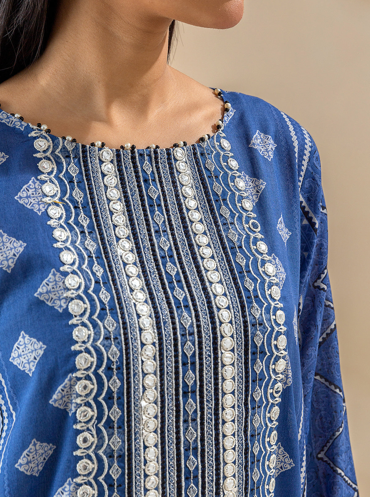 3 Piece Embroidered Lawn Suit-Bright Star (Unstitched)