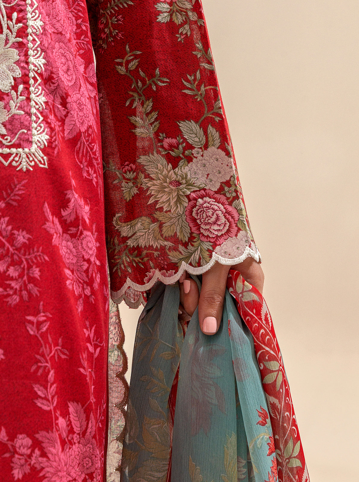 3 Piece Embroidered Lawn Suit-Romance Season (Unstitched)
