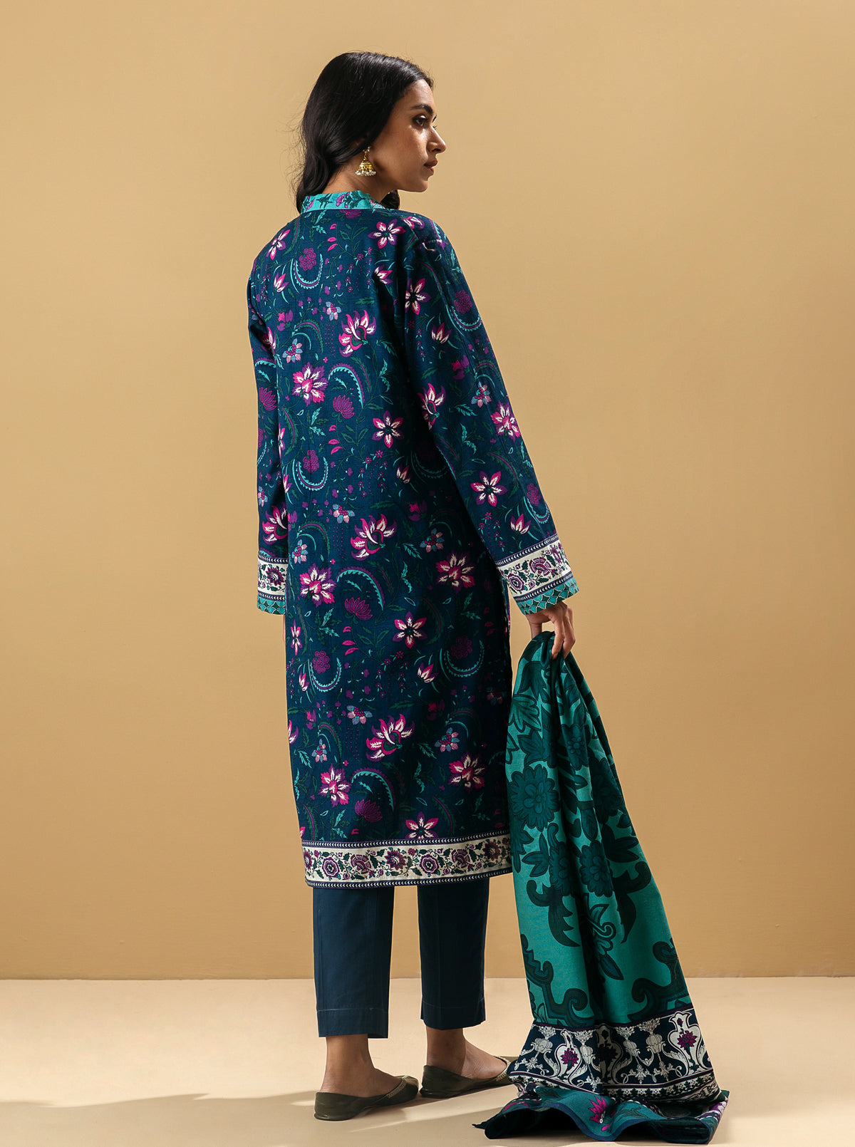 2 Piece - Printed Khaddar Suit - Approval