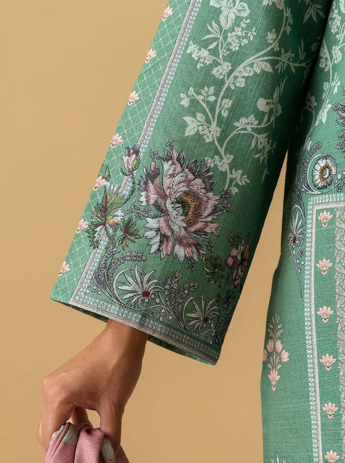 3 Piece - Printed Khaddar Suit - Serene Promise