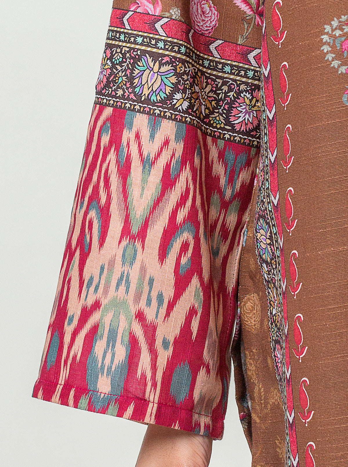 3 Piece - Printed Khaddar Suit - Divine Plum