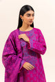3 Piece Embroidered Khaddar Suit-Phlox Pink (Unstitched)