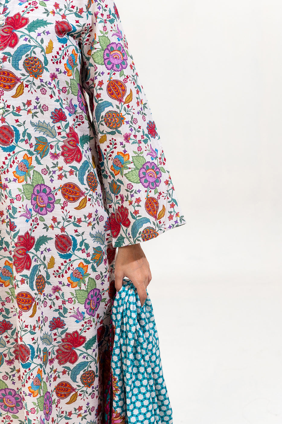 3 Piece Printed Khaddar Suit-Linen Gloom (Unstitched)