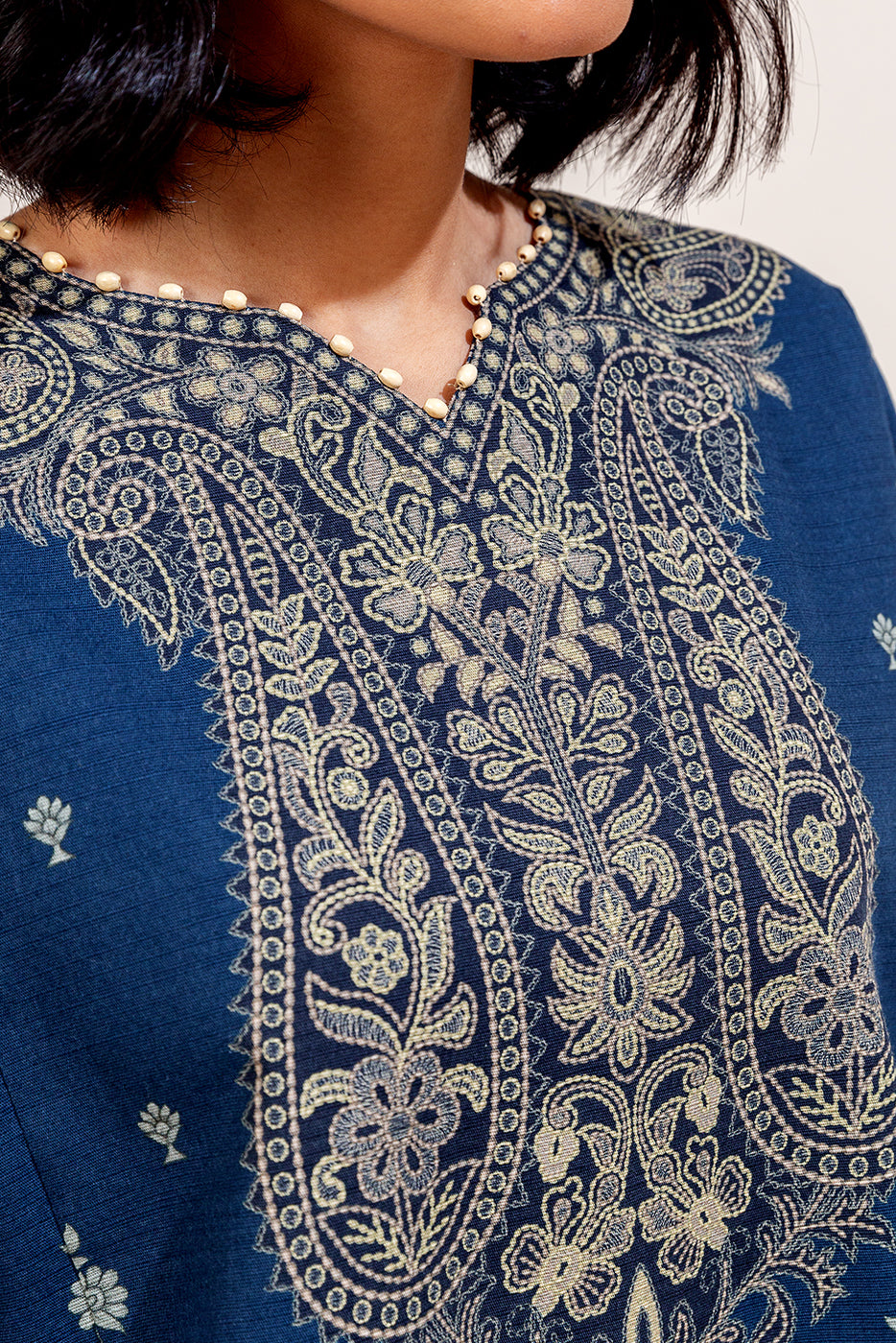 3 Piece Printed Khaddar Suit-Prussian Aura (Unstitched)