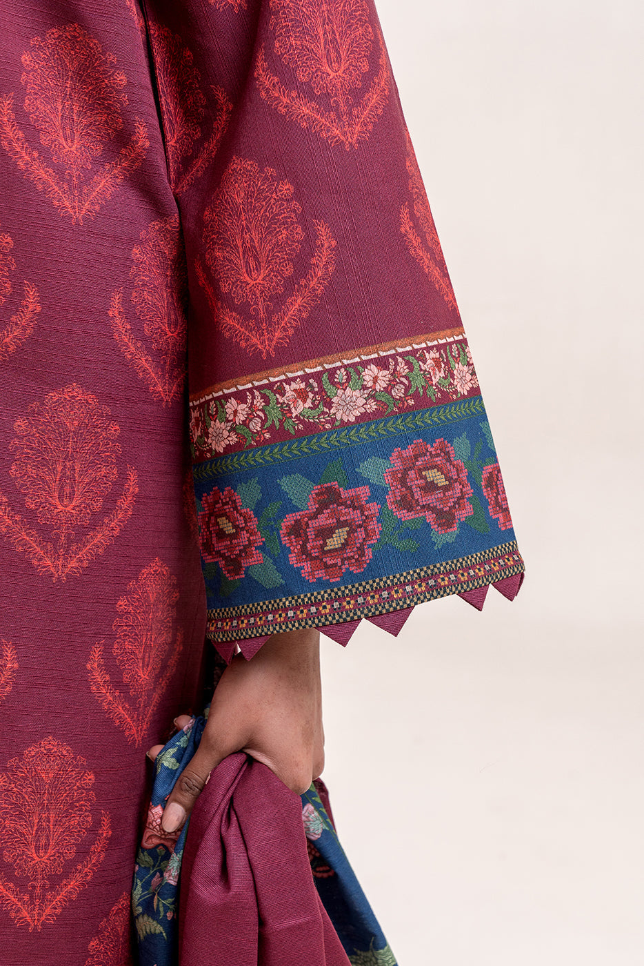 3 Piece Printed Khaddar Suit-Brick Tale (Unstitched)