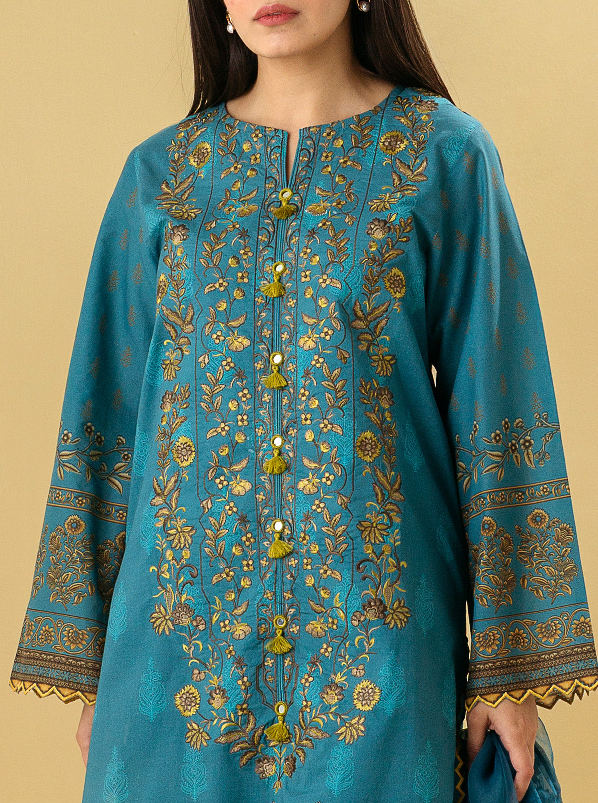 3 Piece - Embroidered Lawn Suit - Antique Charm