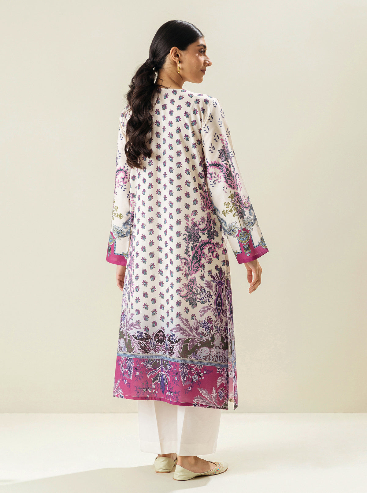 1 PIECE - PRINTED LAWN SHIRT - CHIVE BLOSSOM