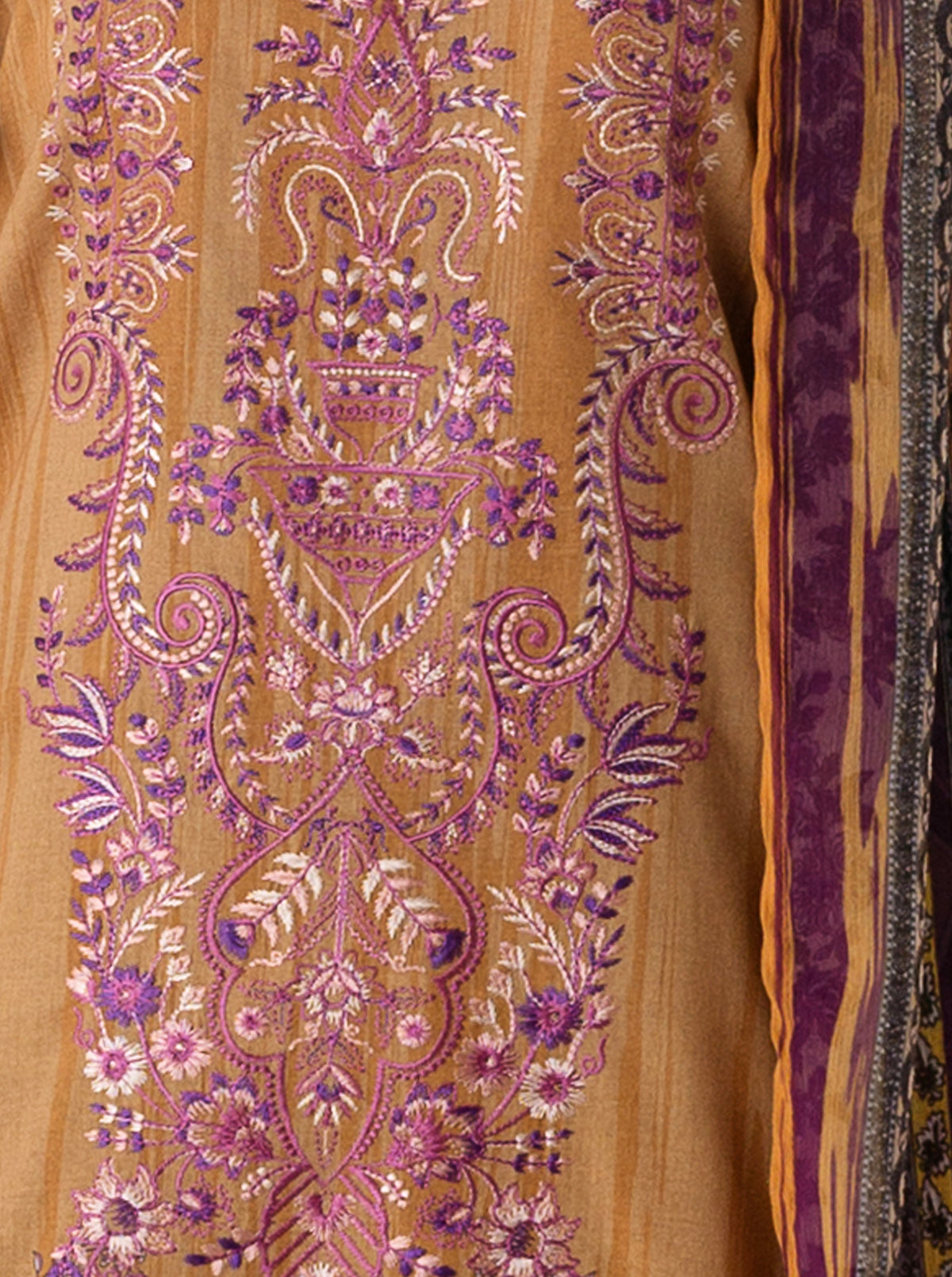 3 Piece - Embroiderd Lawn Suit - Golden Iris
