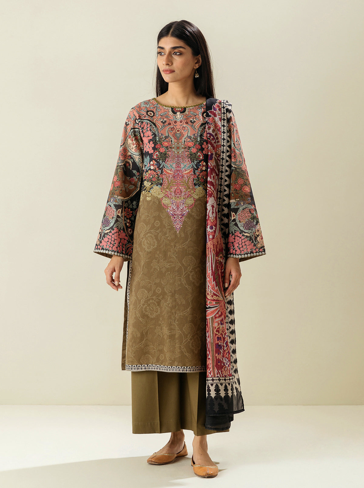 3 Piece - Printed Lawn Suit - Fine Traditions
