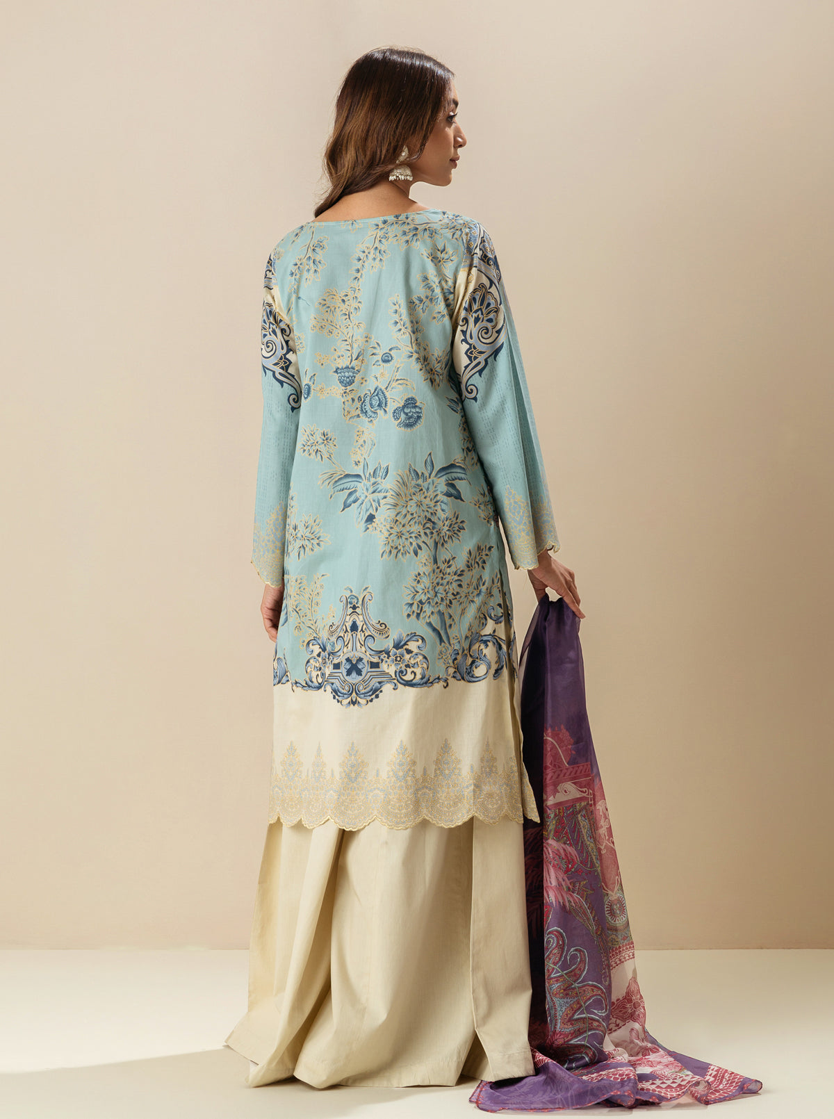 3 Piece - Embroidered Lawn Suit - Lilac Breeze