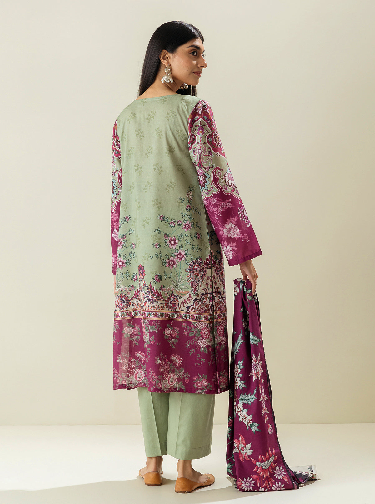 3 Piece - Printed Lawn Suit - Apple Heritage
