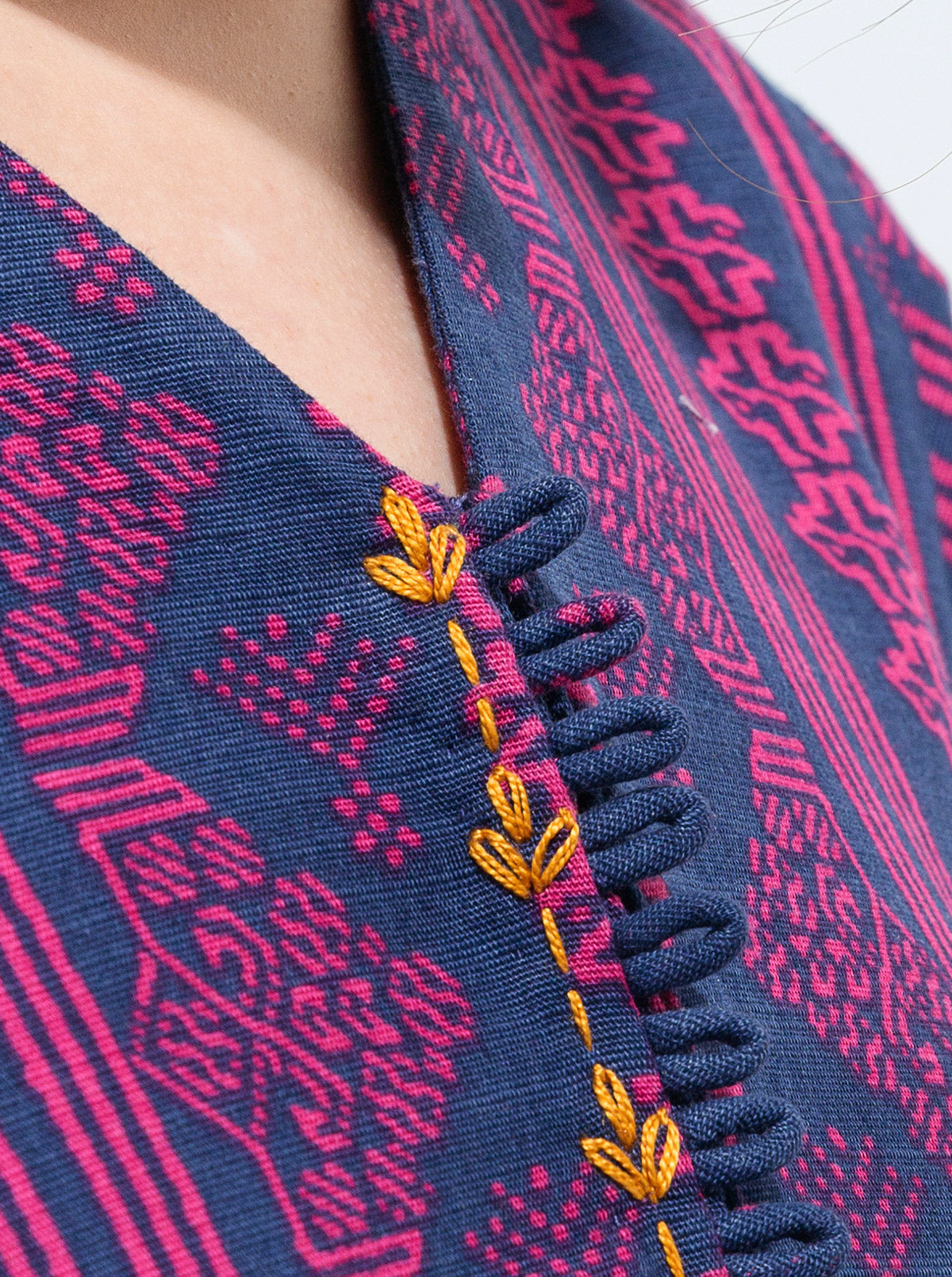 3 Piece - Printed Khaddar Suit - Vista Blue