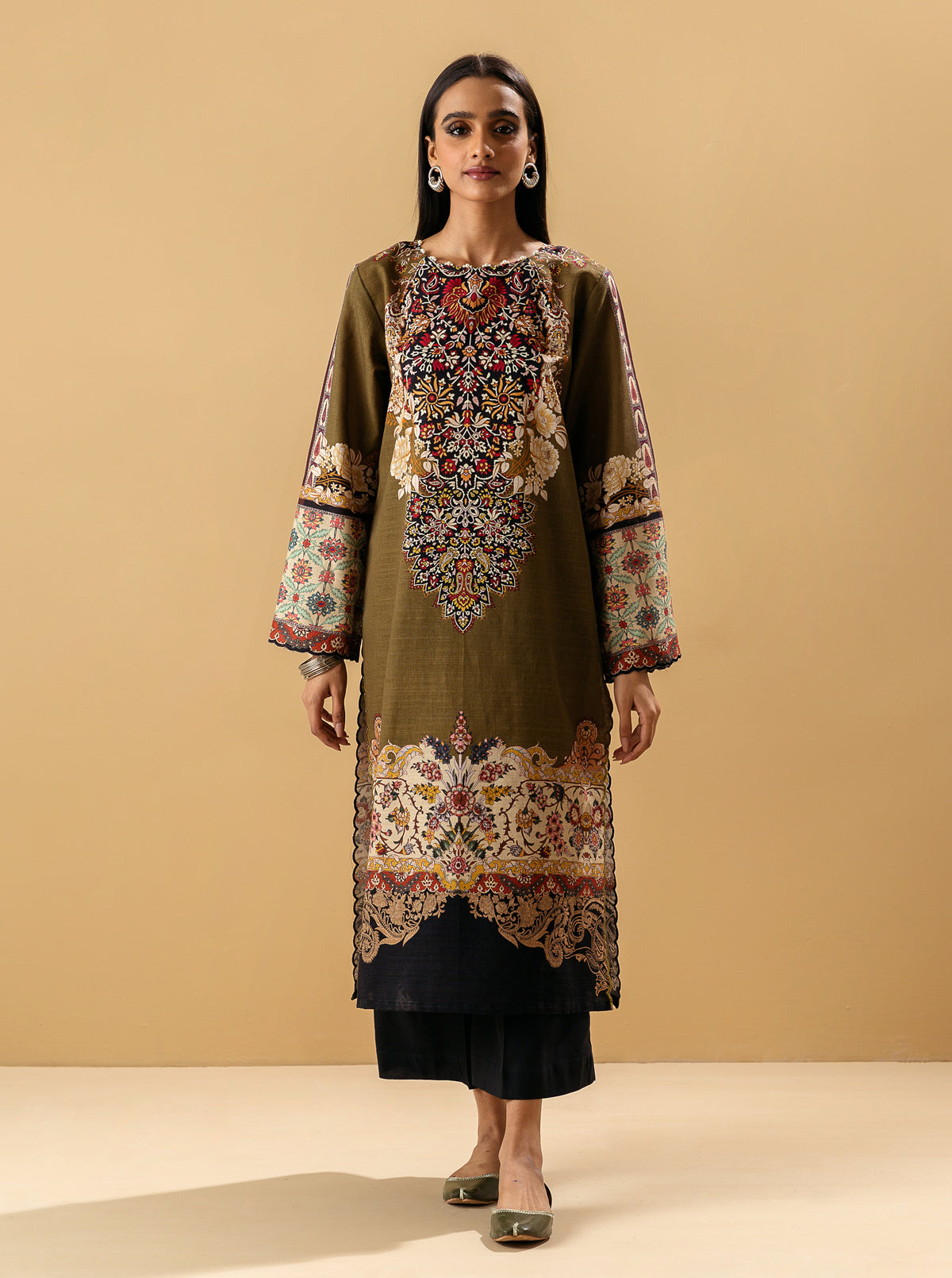 1 PIECE - PRINTED KHADDAR SHIRT - LINCOLN CHIDE