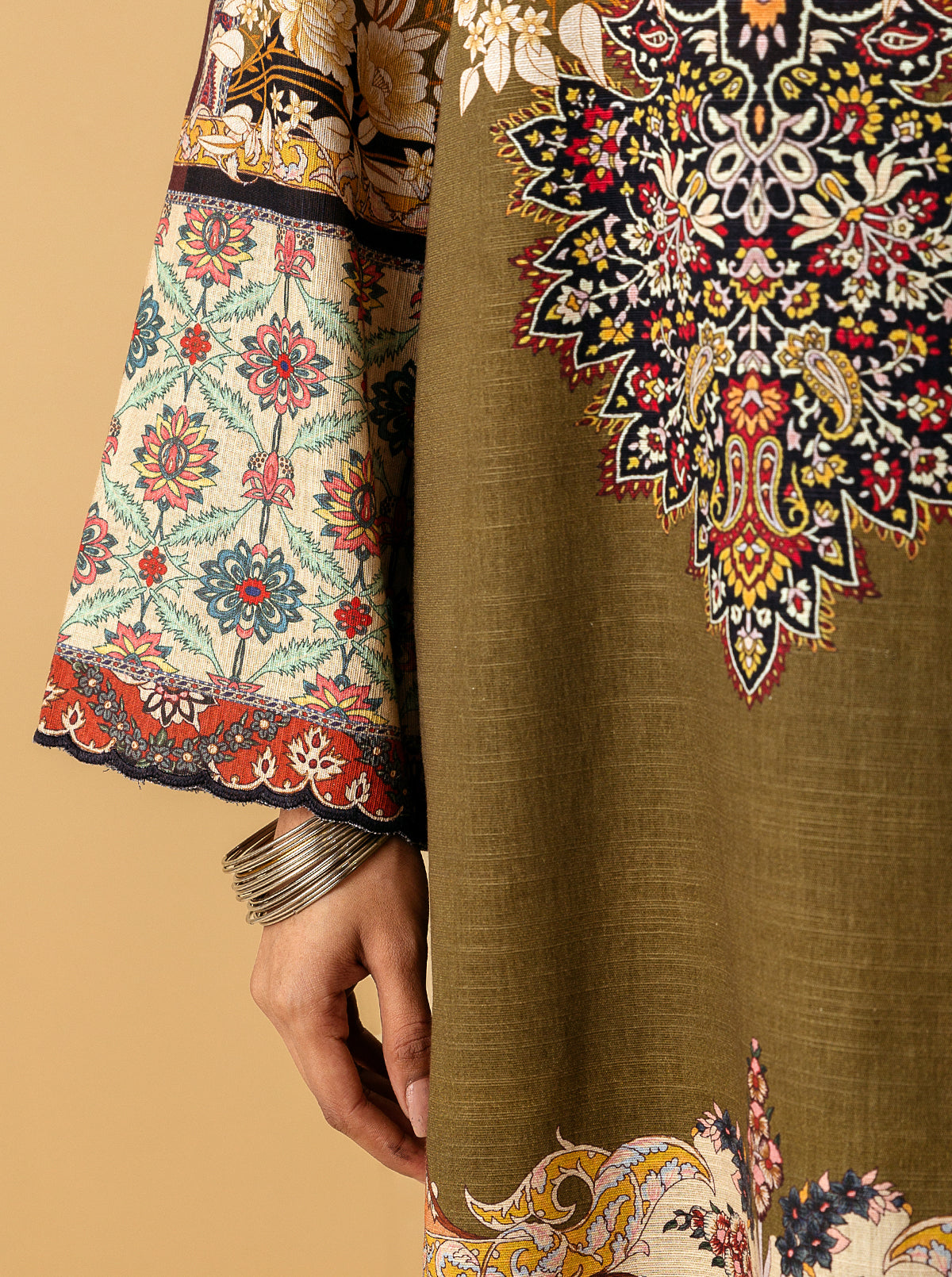 1 PIECE - PRINTED KHADDAR SHIRT - LINCOLN CHIDE