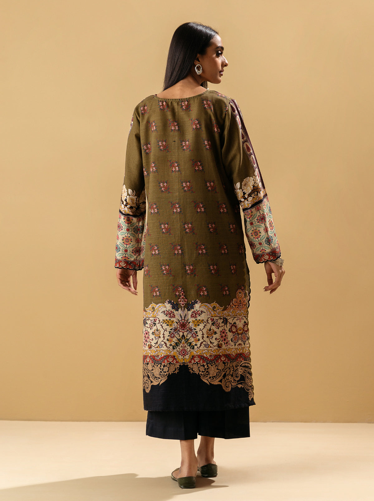 1 PIECE - PRINTED KHADDAR SHIRT - LINCOLN CHIDE