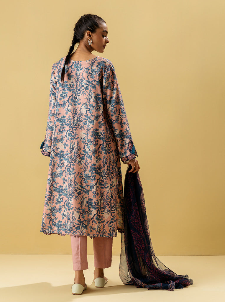 3 Piece - Printed Khaddar Suit - Chinoiseric Dreams