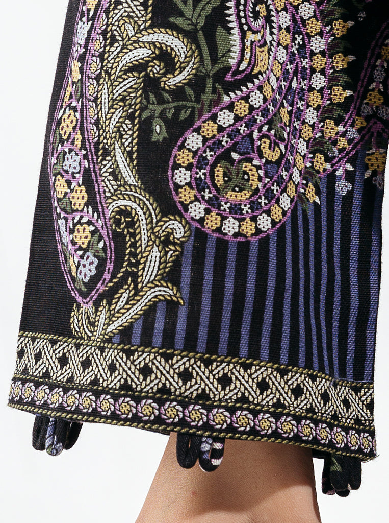 3 Piece - Embroidered Khaddar Suit - Night Constellations