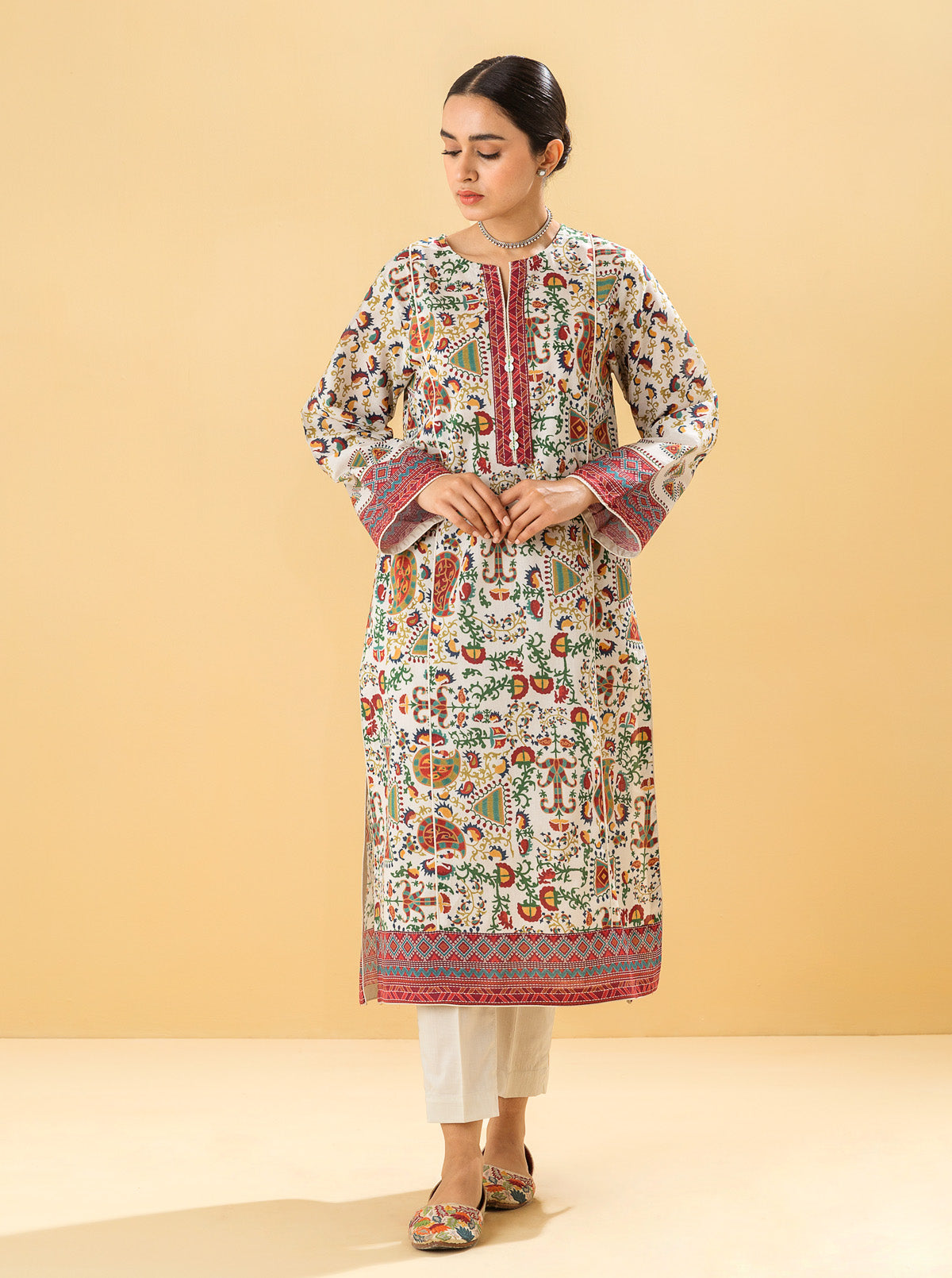 1 PIECE - PRINTED LAWN SHIRT - SUMMER DELIGHTMB3S22U01-MULTI-2000000196131-1PC