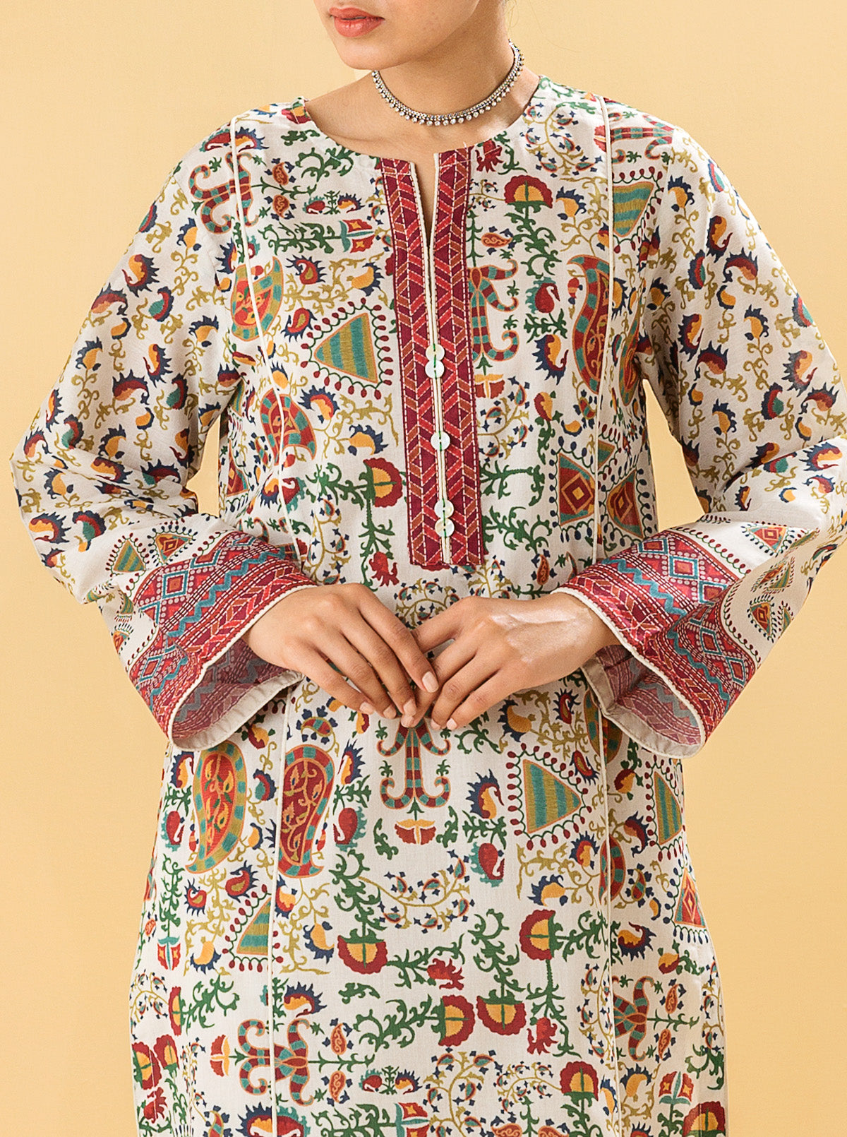 1 PIECE - PRINTED LAWN SHIRT - SUMMER DELIGHTMB3S22U01-MULTI-2000000196131-1PC