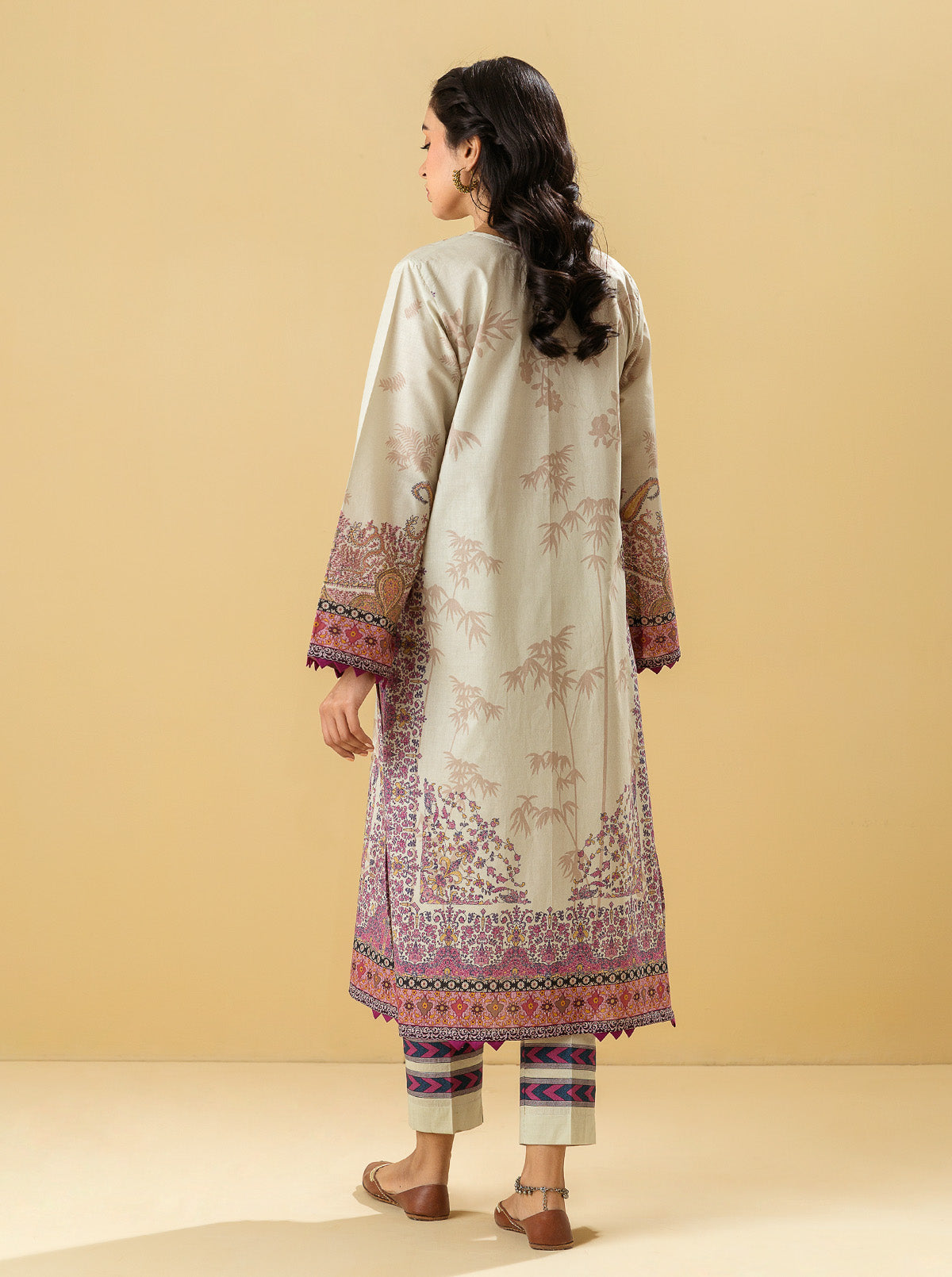 1 PIECE - PRINTED LAWN SHIRT - ETHNIC CRAFTMB3S22U02-BEIGE-2000000196672-1PC