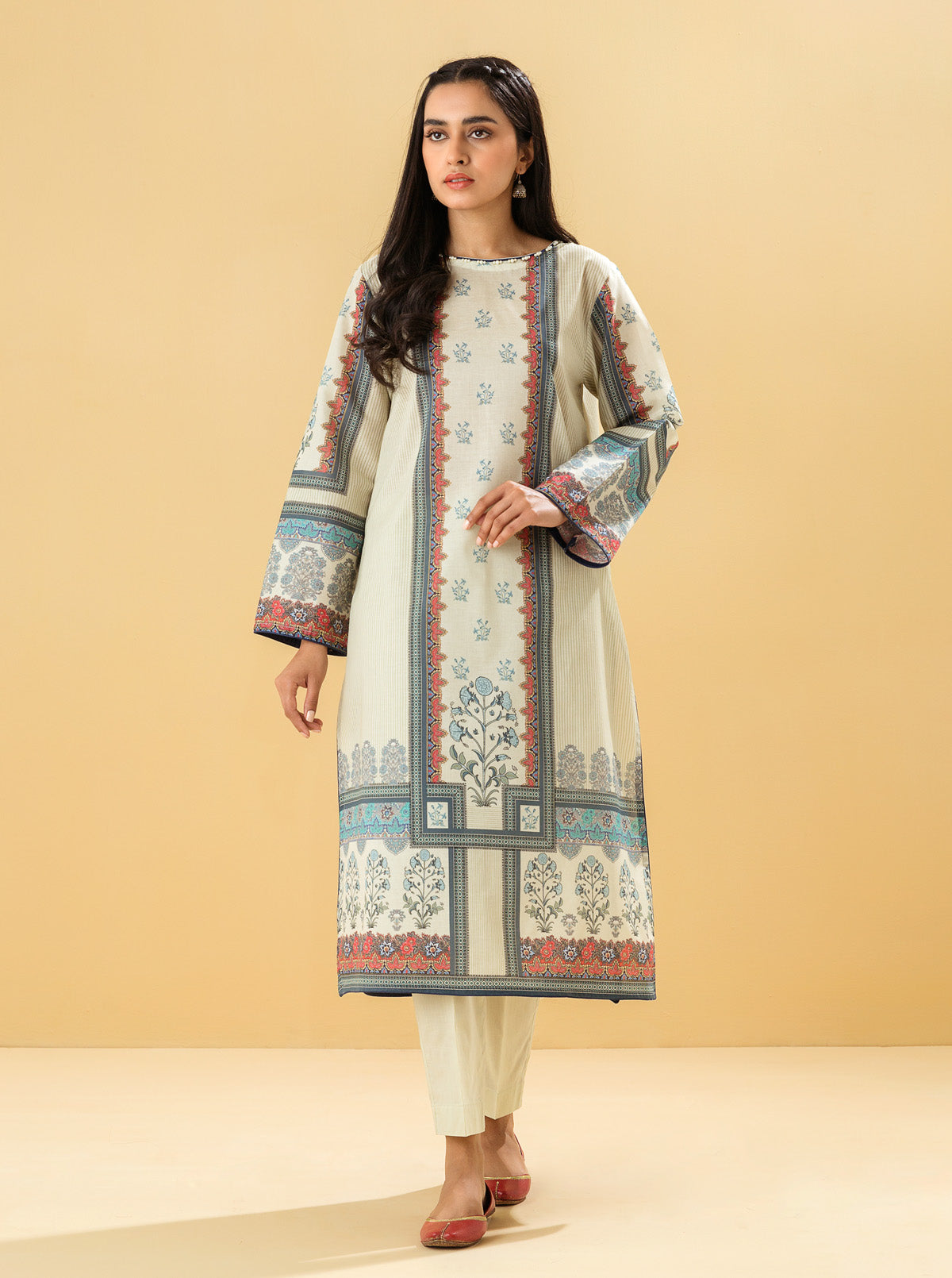 1 PIECE - PRINTED LAWN SHIRT - DIVINITY DREAMMB3S22U03-BEIGE-2000000196132-1PC