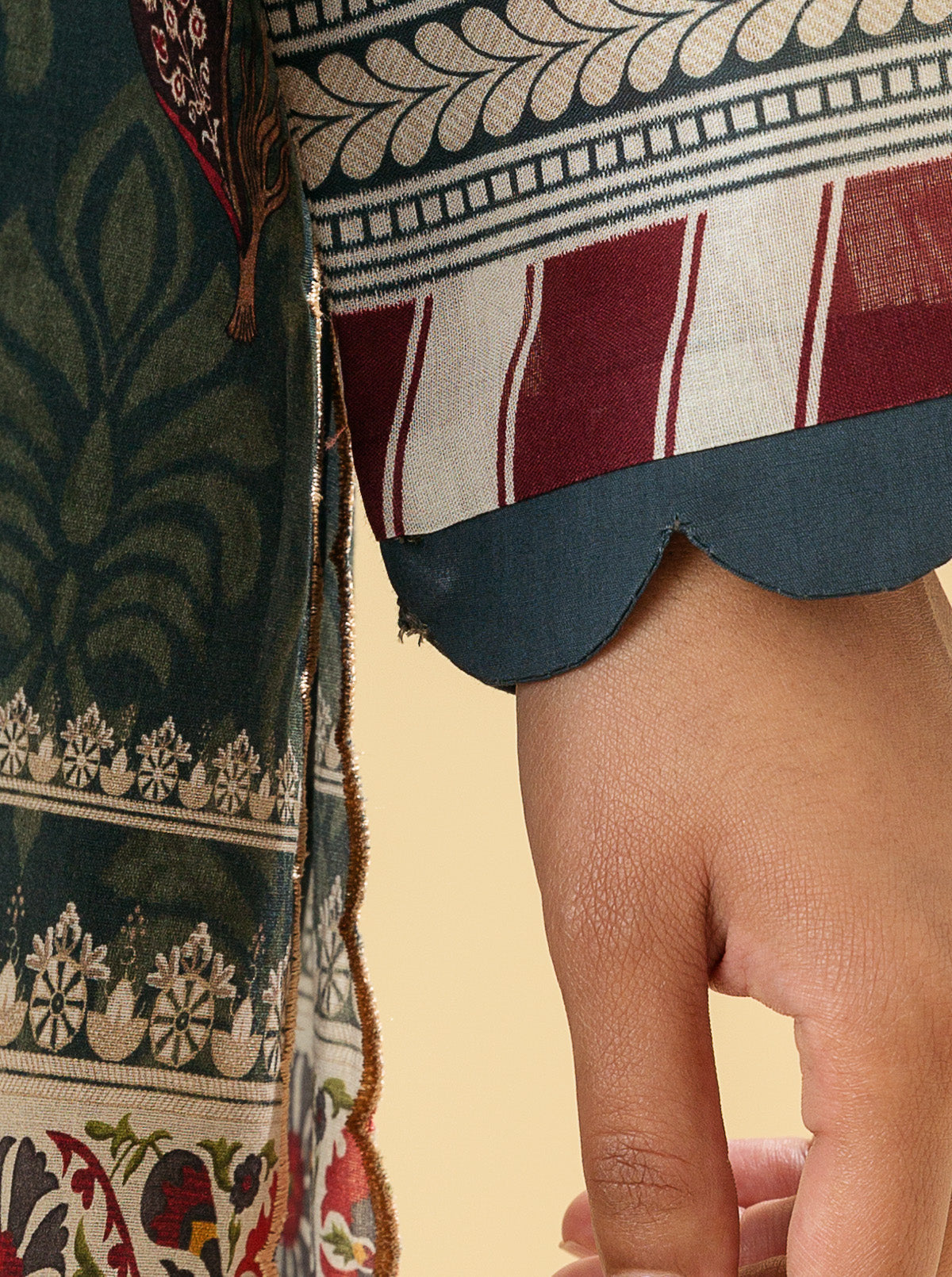 1 PIECE - PRINTED LAWN SHIRT - FOLK MAZE