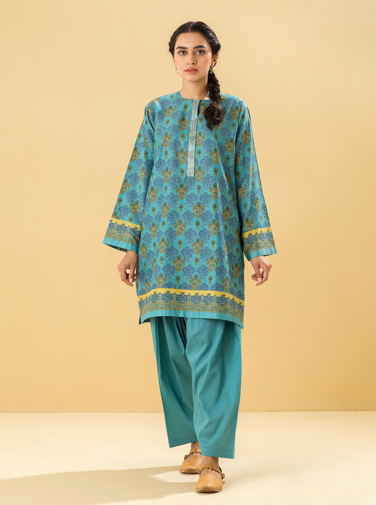 2 PIECE - PRINTED LAWN SUIT - IDYLLIC ISLEMB3S22U12-BLUE-2000000196139-2PC