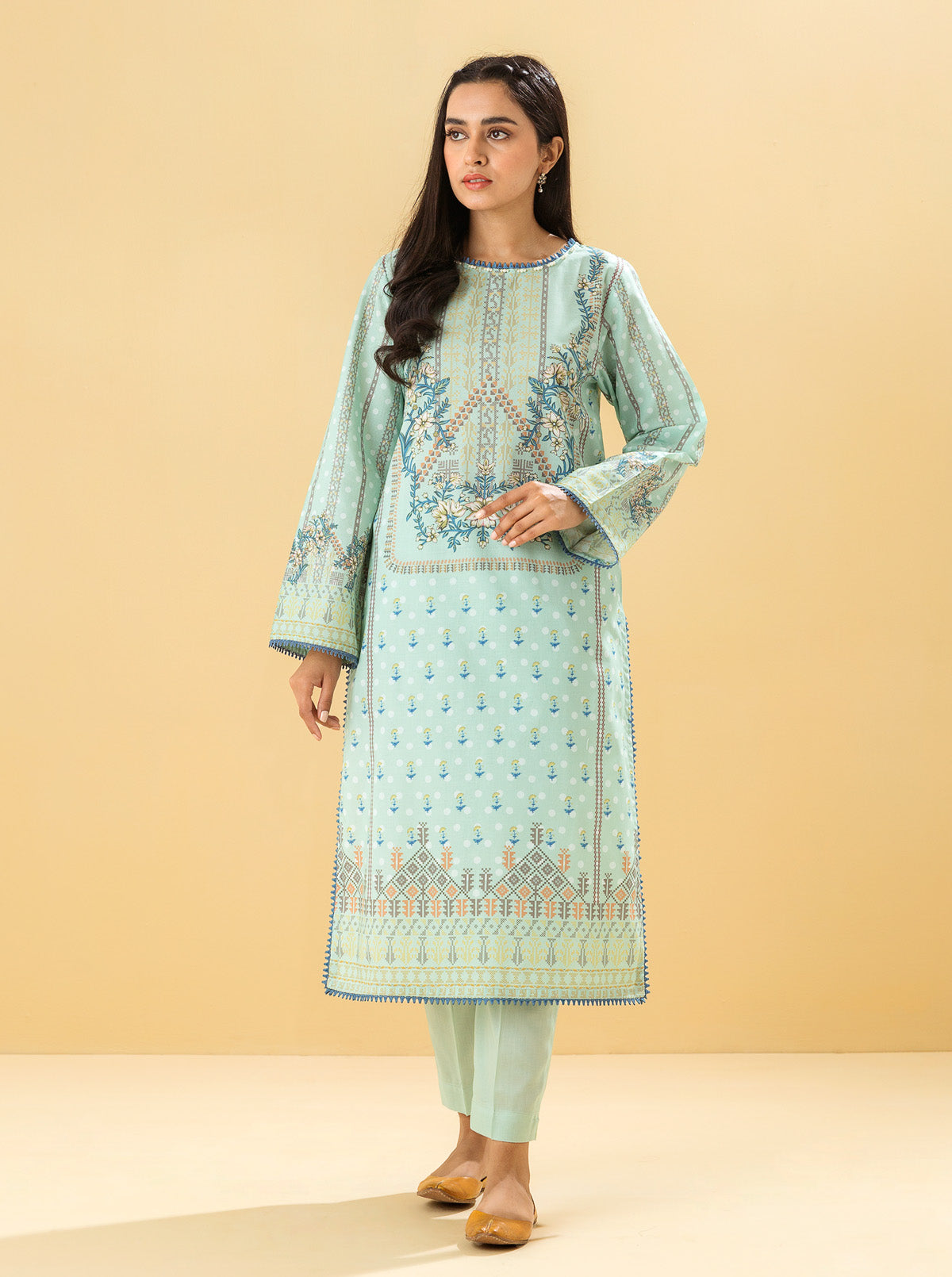 2 PIECE - PRINTED LAWN SUIT - MISTY GARDENIAMB3S22U15-GREEN-2000000196140-2PC
