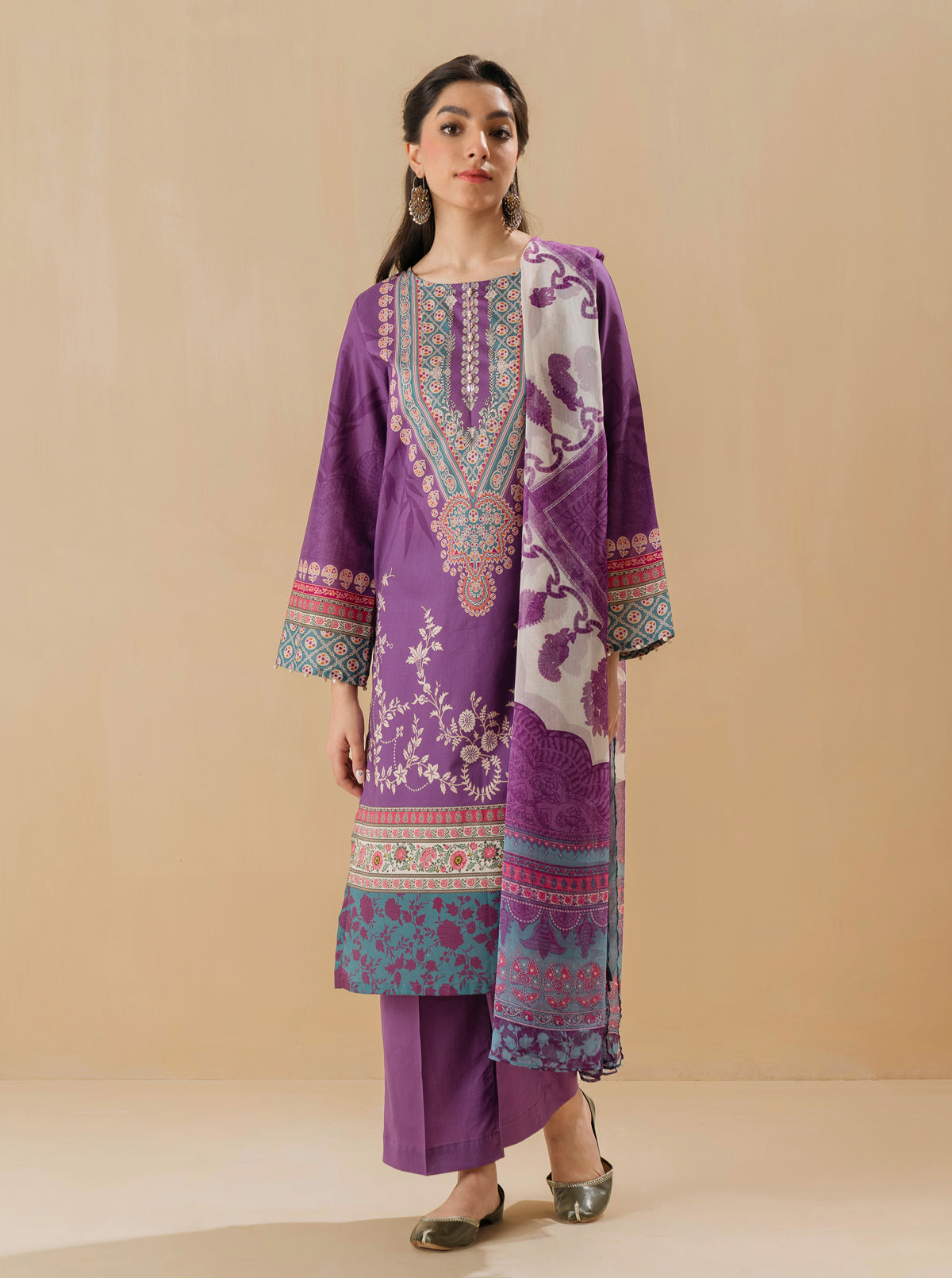2 PIECE - PRINTED LAWN SUIT - GYPSY GEMMB3S22U19-PURPLE-2000000197591-2PC